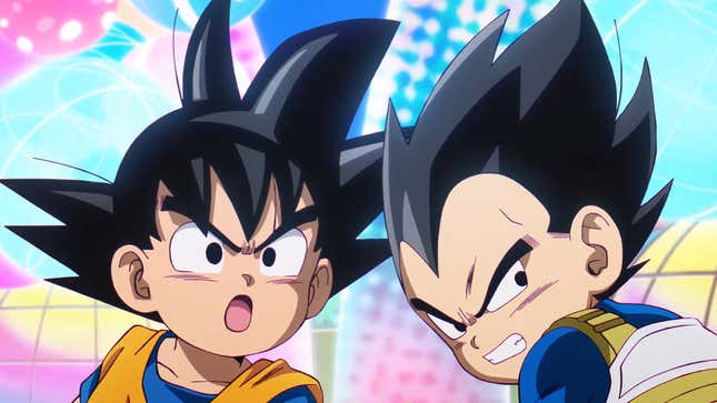 An image shows Goku and Vegeta in Dragon Ball Daima. 
