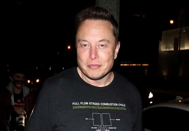 Elon Musk is seen on September 25, 2020 in Los Angeles, California.