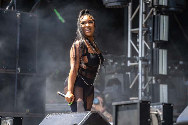Erica Banks performs during Lollapalooza at Grant Park on July 31, 2022 in Chicago, Illinois. 