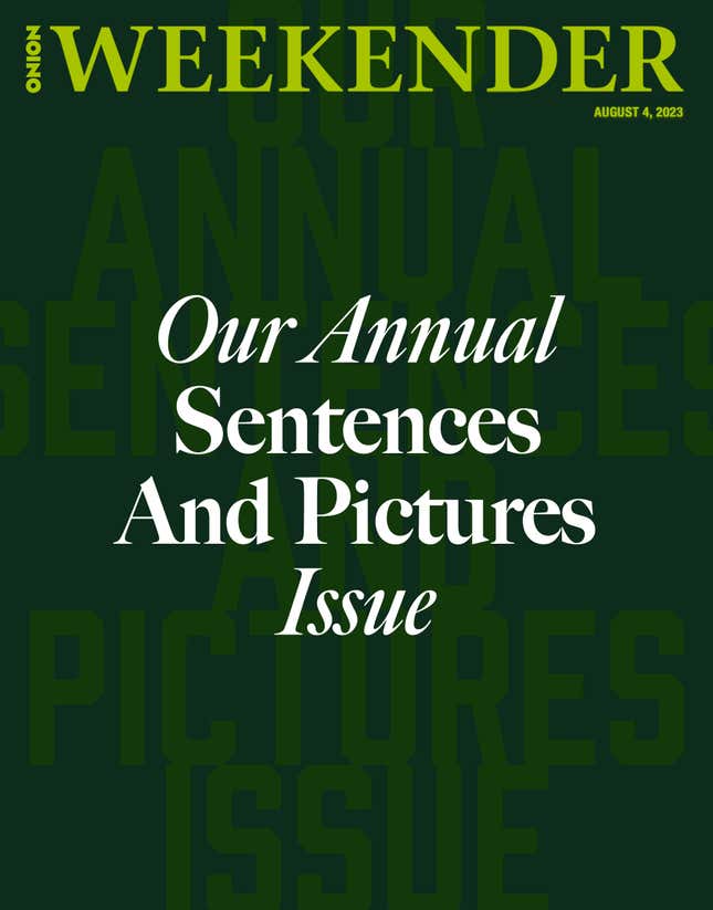 Image for article titled Our Annual Sentences And Pictures Issue