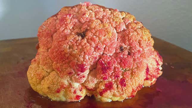Image for article titled This Bloody Cauliflower Brain Is the Centerpiece Your Halloween Needs