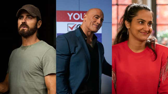Justin Theroux in The Mosquito Coast; Dwayne Johnson in The Rock; Amrit Kaur in Sex Lives Of College Girls