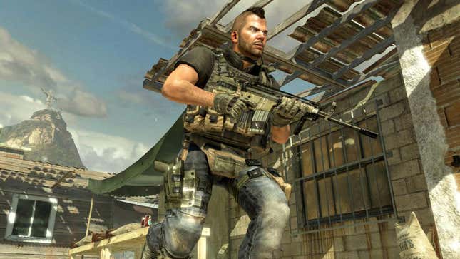An operator takes point in Modern Warfare 2 (2009). 
