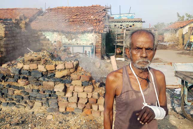 Sahadev Ram’s house is one of the many that collapsed due to land subsidence which is a result of a century of underground coal mining in the region.