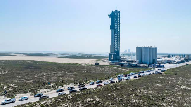 SpaceX’s Starship launch vehicle at its launchpad in Boca Chica, Texas. 