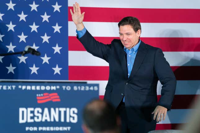 Presidential candidate and Florida Governor Ron DeSantis waves to a crowd at a campaign event on June 2, 2023 in Gilbert, South Carolina.
