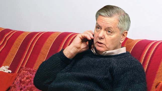 Image for article titled Lindsey Graham Stays Up All Night Running Campaign Ideas By Toll-Free Telephone Operator