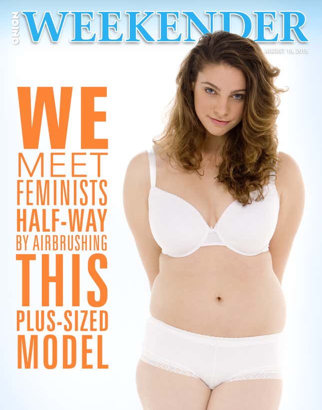 Image for article titled We Meet Feminists Halfway By Airbrushing This Plus-Size Model