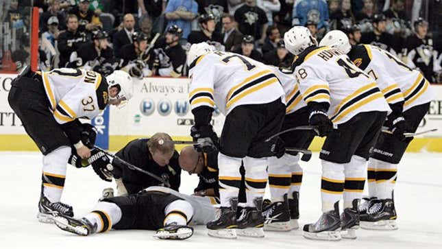 Image for article titled NHL, NASCAR To Punish Carl Edwards For Hit On Bruins&#39; Marc Savard