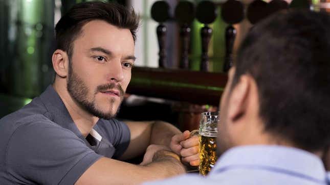 Image for article titled Man Looks On Helplessly As Friend Tells Him Story He’s Already Heard