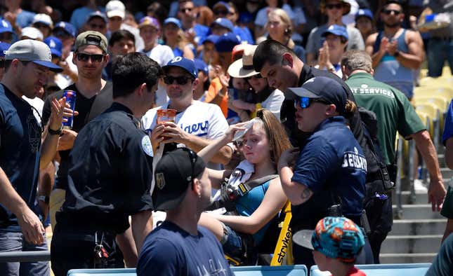 Fan beaten at Dodger game may have brain damage