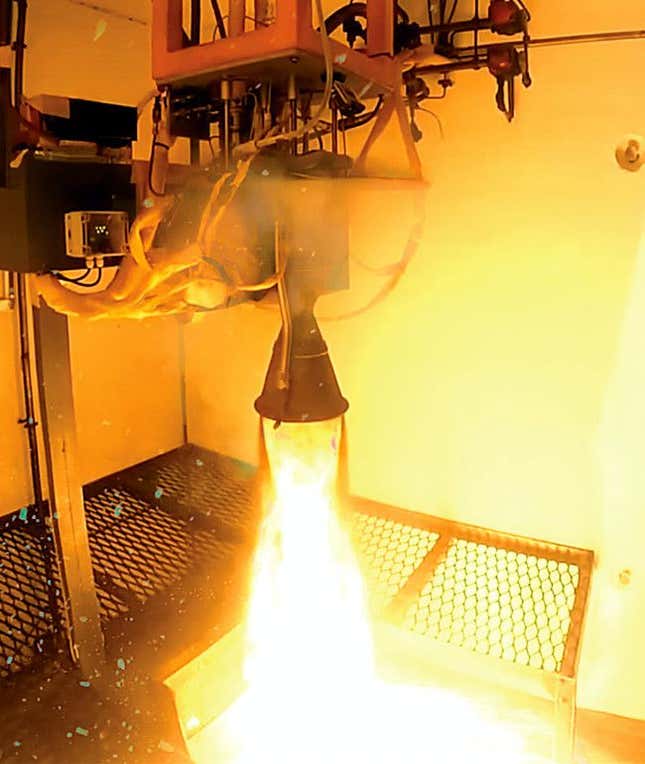 The Rutherford engine undergoing testing.