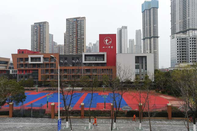 An empty field is seen at a closed secondary school in Wuhan, the epicentre of the novel coronavirus outbreak, Hubei province, China March 6, 2020. Picture taken March 6, 2020. REUTERS/Stringer CHINA OUT. – RC2EGF9AP3FY
