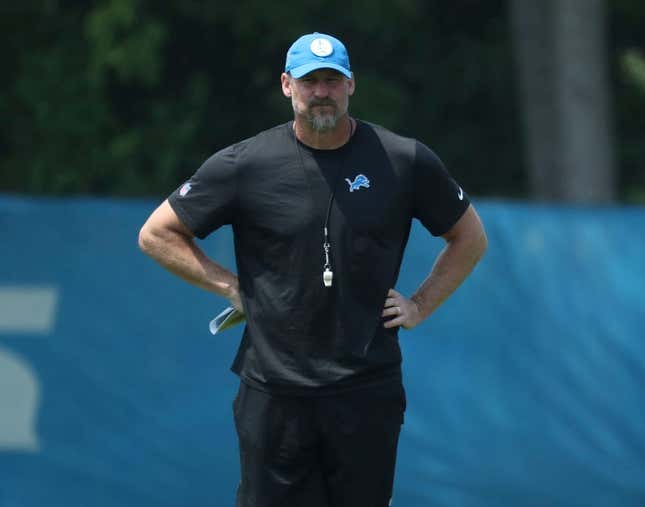 Lions coach Dan Campbell watches the action during minicamp on Thursday, June 8, 2023, in Allen Park.