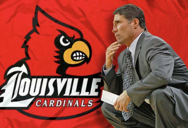 Dino Gaudio, a former assistant basketball coach at Louisville, was charged with texting extortion threats to the school.