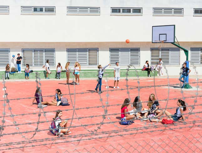 Image for article titled Schoolyard Has Barbed Wire Fence