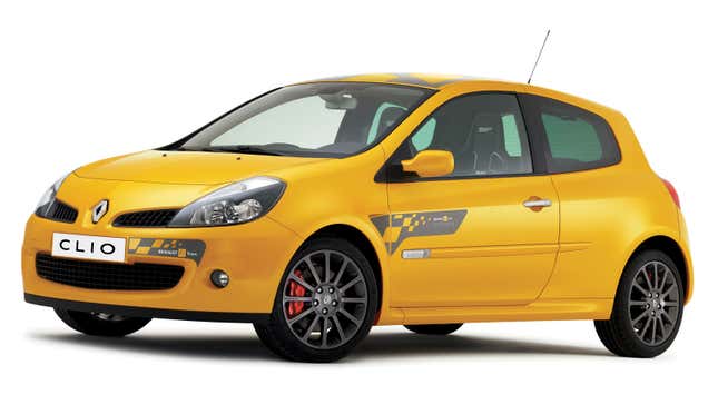 A photo of a Liquid Yellow Renault Clio 