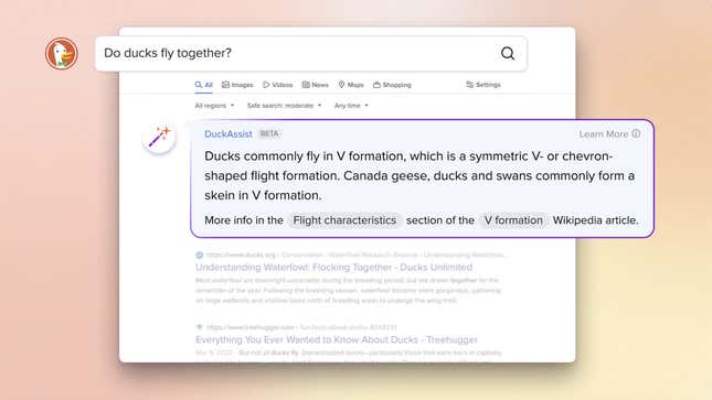 Imagen para el artículo titulado DuckDuckGo añade respuestas basadas en Wikipedia y ChatGPT a su sistema de búsquedas