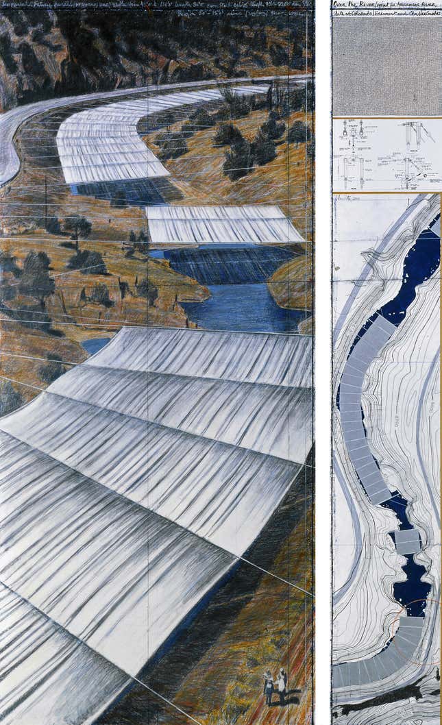 Image for article titled Artist Christo abandoned a 20-year, $15 million project because he wants nothing to do with Trump