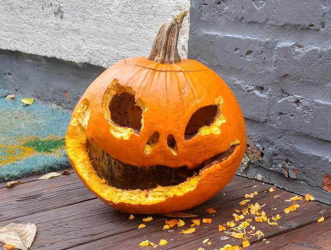 Image for article titled 3-Week-Old Jack-O&#39;-Lantern Excited To Give One Last Scare When Slightest Touch Causes It To Collapse Into Disgusting Mush