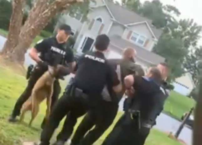 Image for article titled Georgia Cops Arrest Black Man After Answering Mental Health Call. One Cop Sics Police Dog on Him for Seemingly No Reason