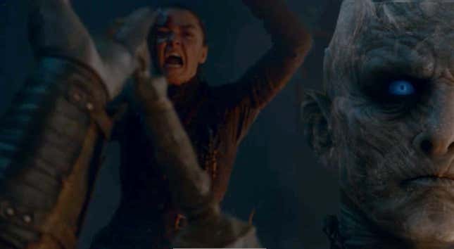 Image for article titled Arya Stark Forces Night King to Drop Out of Presidential Race