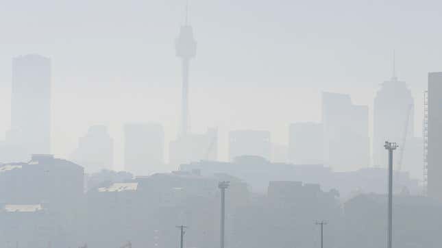 Sydney blanketed in smoke on Nov. 19, 2019.