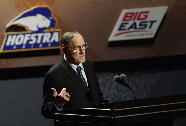Sep 11, 2021; Springfield, MA, USA; Class of 2021 inductee Rick Adelman speaks during the Naismith Memorial Basketball Hall of Fame Enshrinement at MassMutual Center.