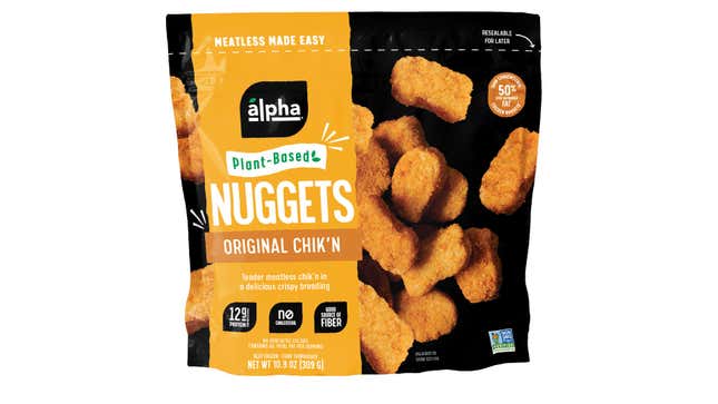 Bag of Alpha Foods Plant-Based Original Chick'n Nuggets