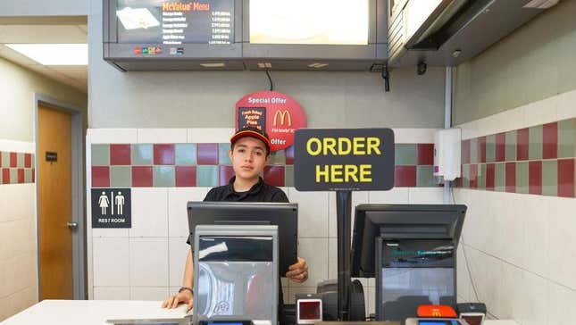 McDonald's employee at register