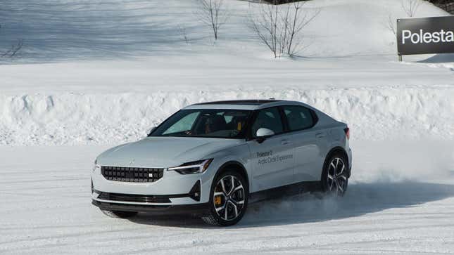 Image for article titled The 2023 Polestar 2 EV Is a Mighty Winter Driving Machine