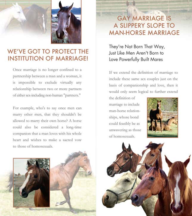 Image for article titled Pamphlet Shows North's Strong Anti-Gay Marriage Position