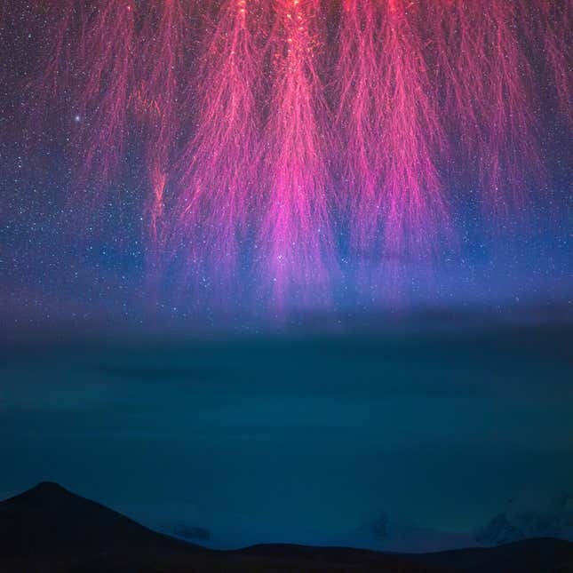 Sprites over the Himalayas.