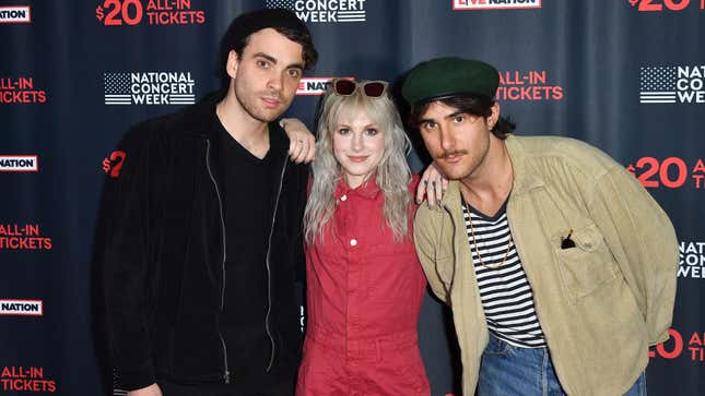 Taylor York, Hayley Williams, and Zac Farro of Paramore