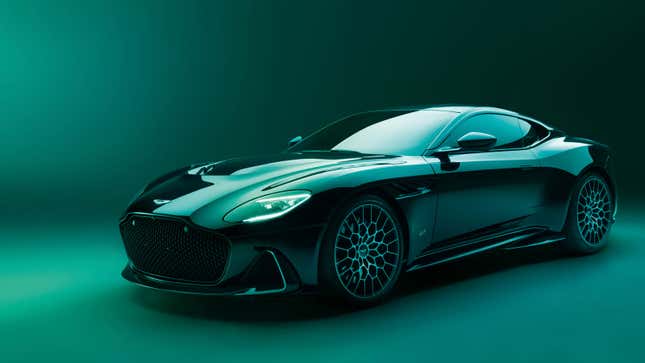 A photo of the Aston martin DBS 770 Ultimate in a studio. 