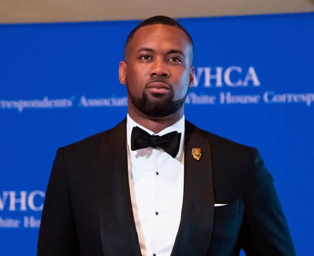 FILE - Lawrence Jones attends the 2019 White House Correspondents&#39; Association dinner on April 27, 2019, in Washington. Jones will join co-hosts Steve Doocy, Ainsley Earhardt and Brian Kilmeade on &quot;FOX &amp; Friends.&quot; (Photo by Charles Sykes/Invision/AP, File)