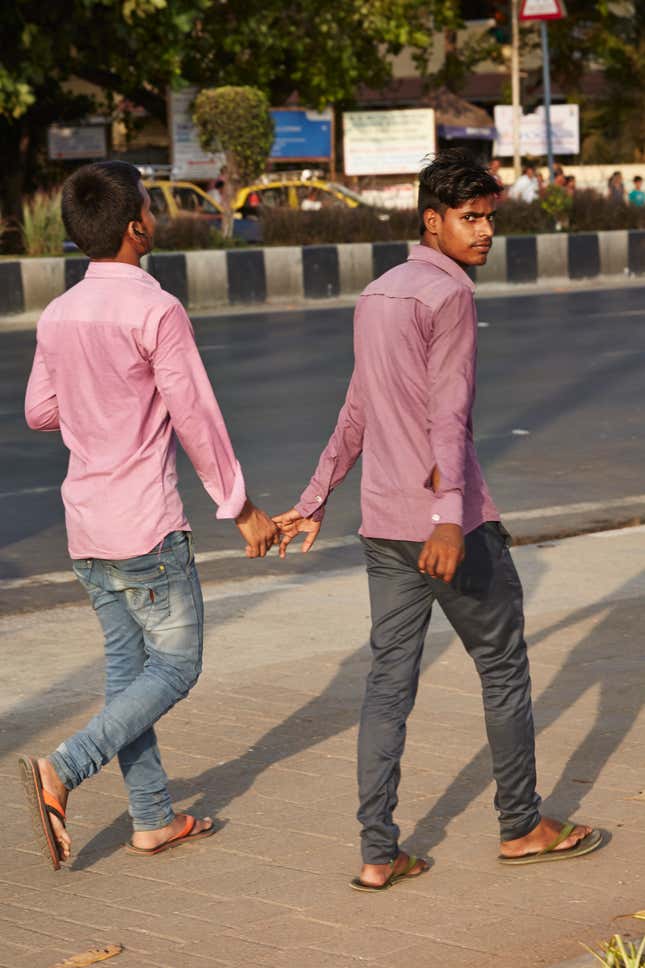 Image for article titled A photo series captures Indian men and their love for holding hands