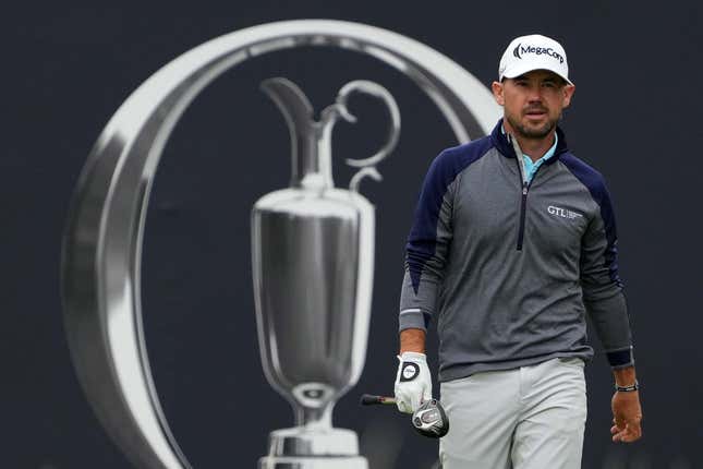 Jul 22, 2023; Hoylake, ENGLAND, GBR; Brian Harman on the first hole during the third round of The Open Championship golf tournament at Royal Liverpool.