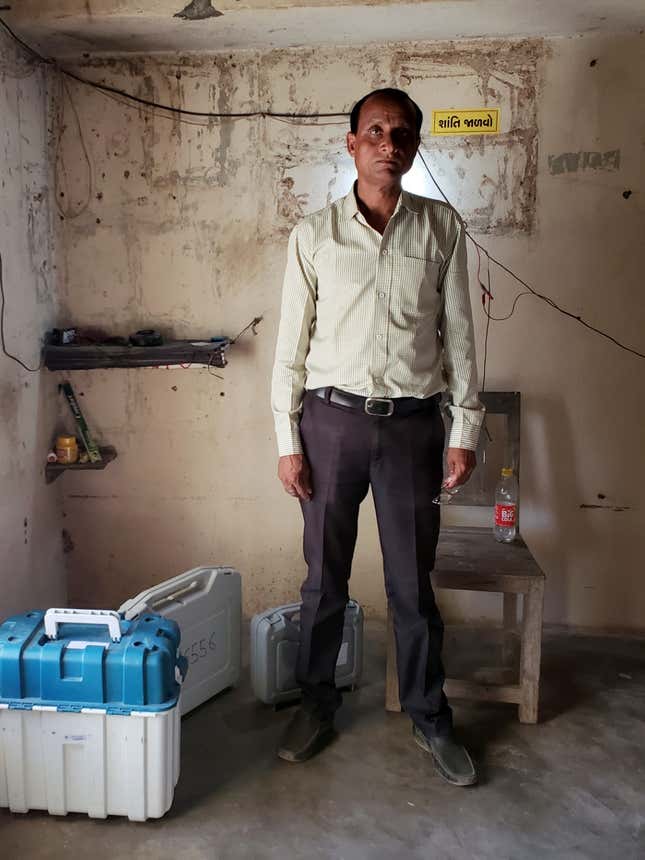 Chauhan Manjibhai, first polling officer of Banej.
