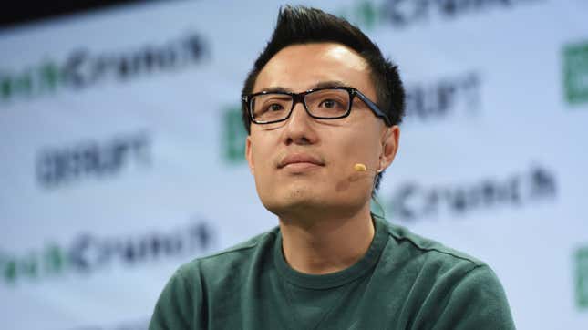 Co-founder and CEO of DoorDash Tony Xu speaks onstage during TechCrunch Disrupt NY 2016 at Brooklyn Cruise Terminal on May 11, 2016 in New York City. 