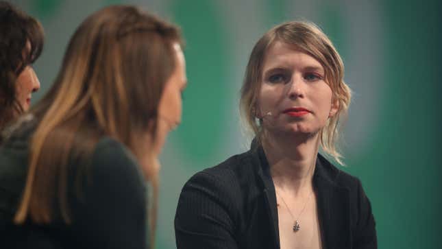 Whistle blower and activist Chelsea Manning, in what she said is her first trip outside of the United States since she was released from a U.S. prison, speaks at the annual re:publica conferences on their opening day on May 2, 2018 in Berlin, Germany. 