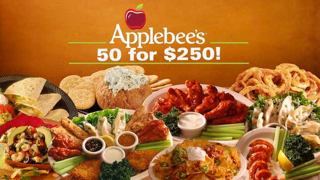 Image for article titled Applebee&#39;s Introduces New 50 Appetizers For $250 Special