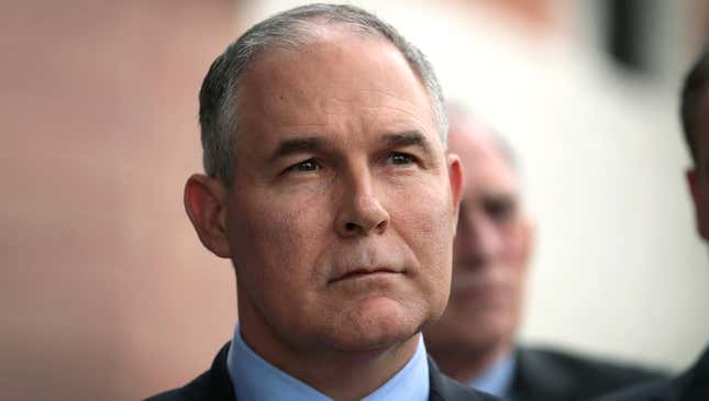 Image for article titled Scott Pruitt Orders EPA Employees To Stay In Office Over Weekend While It’s Being Fumigated