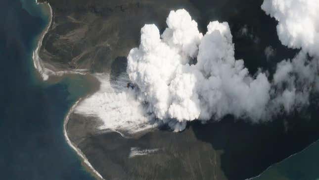 Anak Krakatau on January 2, 2019, a few days after the eruption. 
