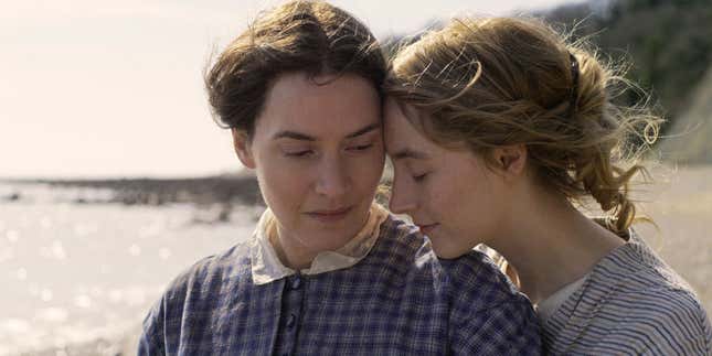 Kate Winslet and Saoirse Ronan fall into a seaside romance in the explicit but bloodless <i>Ammonite</i>