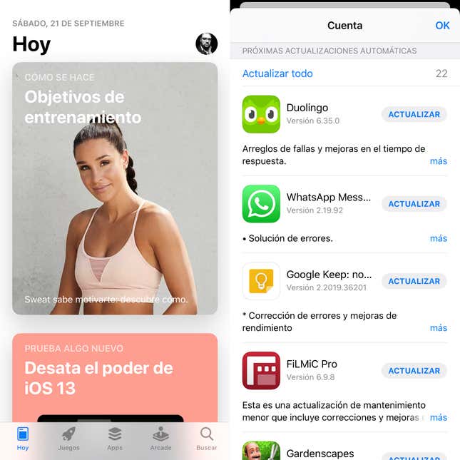 Imagen para el artículo titulado ¿Cómo demonios se actualizan las aplicaciones en iOS 13?
