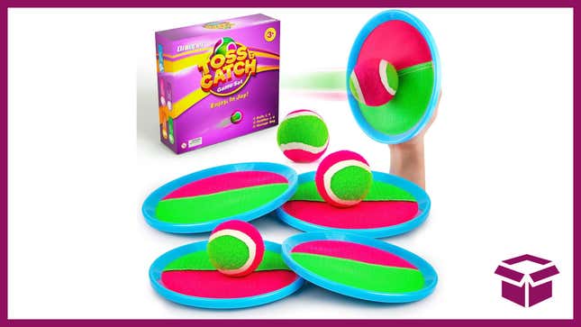 Nothing says classic kids’ game like neon green and pink. 