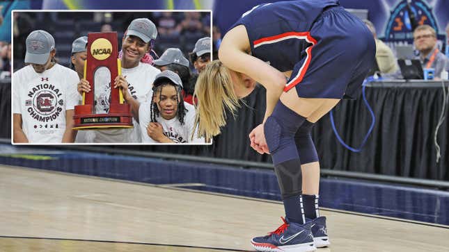 Aliyah Boston South Carolina shut down Paige Bueckers and UConn to win the National Championship.