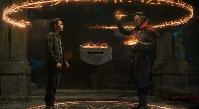 El momento en el que se abre el multiverso en No Way Home.