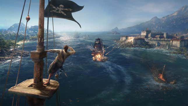 pirate looking over ocean waters - skull and bones at e3 2021